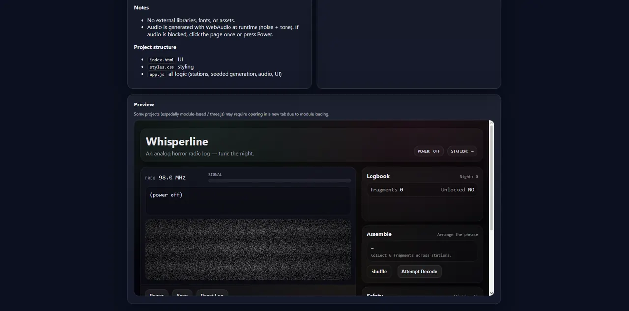 Random Project Generator minigame while generating